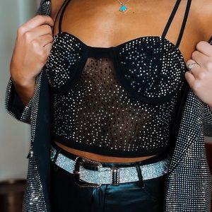 Mesh Studded Crop Top NBW